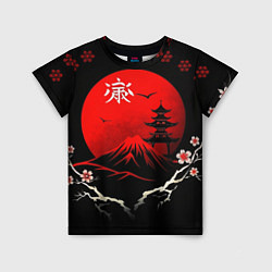 Футболка детская Japan red black nature, цвет: 3D-принт