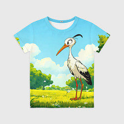 Футболка детская Аист в лесу, цвет: 3D-принт