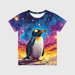 Футболка детская Пингвин в космосе, цвет: 3D-принт