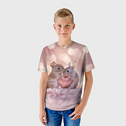 Футболка детская Влюбленные белочки с сердечком, цвет: 3D-принт — фото 2