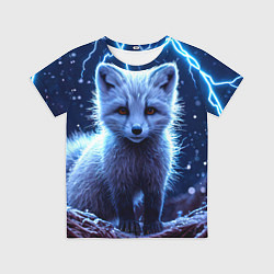 Футболка детская Песец в разрядах молний, цвет: 3D-принт