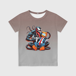 Футболка детская Venom and Duck-Donald - ai art fantasy, цвет: 3D-принт