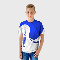 Футболка детская Exeed - синий и белый, цвет: 3D-принт — фото 2