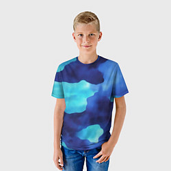 Футболка детская Камуфляж в синих оттенках, цвет: 3D-принт — фото 2