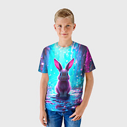 Футболка детская Зайчик в сказочном лесу, цвет: 3D-принт — фото 2