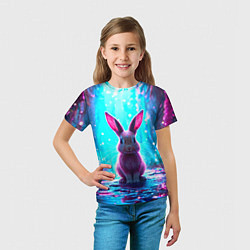 Футболка детская Зайчик в сказочном лесу, цвет: 3D-принт — фото 2