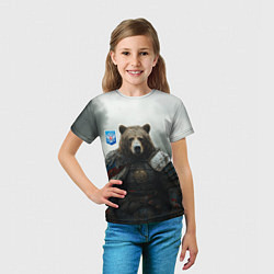 Футболка детская Великан Руси медведь, цвет: 3D-принт — фото 2