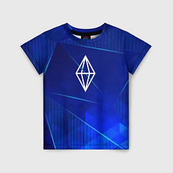 Футболка детская The Sims blue poly, цвет: 3D-принт