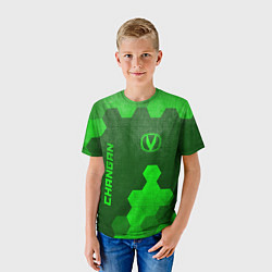 Футболка детская Changan - green gradient вертикально, цвет: 3D-принт — фото 2