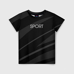 Футболка детская Sport чёрный с серым абстрактный, цвет: 3D-принт
