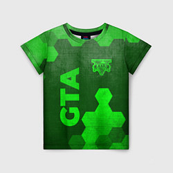 Футболка детская GTA - green gradient вертикально, цвет: 3D-принт