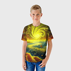 Футболка детская Neon galaxy - ai art fantasy, цвет: 3D-принт — фото 2