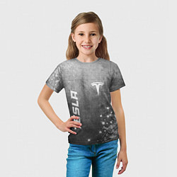 Футболка детская Tesla - grey gradient вертикально, цвет: 3D-принт — фото 2