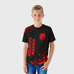 Футболка детская Atletico Madrid - red gradient вертикально, цвет: 3D-принт — фото 2