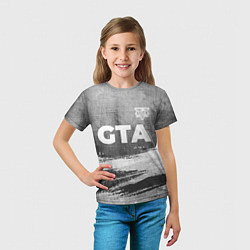 Футболка детская GTA - grey gradient посередине, цвет: 3D-принт — фото 2