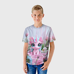 Футболка детская Милая маленькая единорожка, цвет: 3D-принт — фото 2