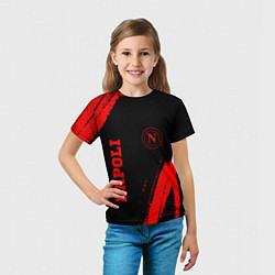 Футболка детская Napoli - red gradient вертикально, цвет: 3D-принт — фото 2