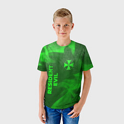 Футболка детская Resident Evil - green gradient вертикально, цвет: 3D-принт — фото 2