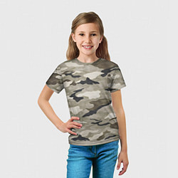 Футболка детская Песочный камуфляж, цвет: 3D-принт — фото 2