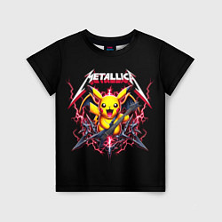 Футболка детская Metallica - cool Pikachu, цвет: 3D-принт