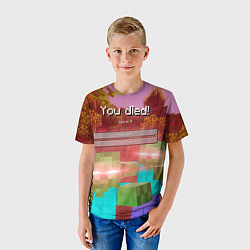 Футболка детская Try again - Minecraft, цвет: 3D-принт — фото 2