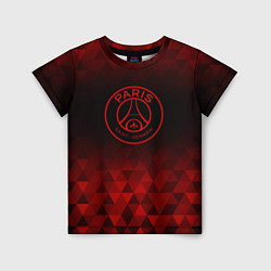 Футболка детская PSG red poly, цвет: 3D-принт