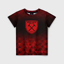 Футболка детская West Ham red poly, цвет: 3D-принт