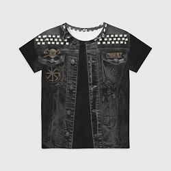 Футболка детская Джинсовка с славянским викингом и татуировками, цвет: 3D-принт