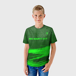 Футболка детская No Mans Sky - green gradient посередине, цвет: 3D-принт — фото 2