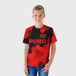 Футболка детская PUBG - red gradient посередине, цвет: 3D-принт — фото 2