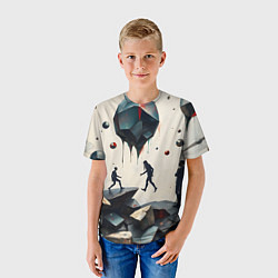 Футболка детская Сюрреалистичные люди и камни, цвет: 3D-принт — фото 2