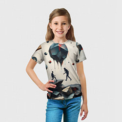 Футболка детская Сюрреалистичные люди и камни, цвет: 3D-принт — фото 2
