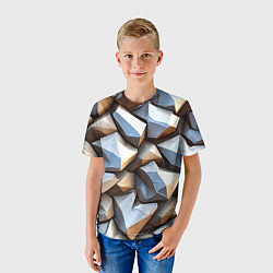 Футболка детская Каменно металлическая абстракция, цвет: 3D-принт — фото 2