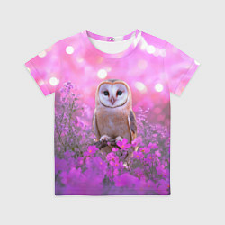 Футболка детская Сова на блестящем фоне, цвет: 3D-принт