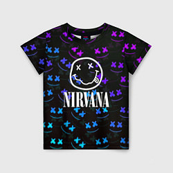 Футболка детская Nirvana x marshmello neon, цвет: 3D-принт