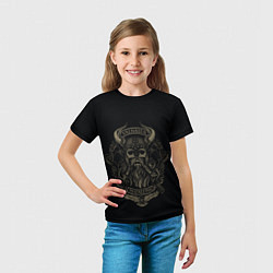 Футболка детская Вальхалла воина - череп с топорами, цвет: 3D-принт — фото 2