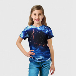 Футболка детская Звезды и молнии в разломе плит, цвет: 3D-принт — фото 2
