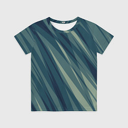 Футболка детская Зеленовато-синий полосы, цвет: 3D-принт