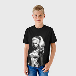 Футболка детская Барби - киберпанк нейроарт, цвет: 3D-принт — фото 2