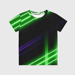 Футболка детская Green pink purple line, цвет: 3D-принт