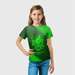 Футболка детская Cyberpunk 2077 - green gradient, цвет: 3D-принт — фото 2