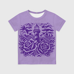 Футболка детская Маяк с розами и корабли, цвет: 3D-принт