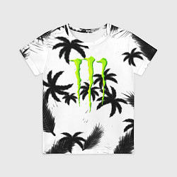 Футболка детская Monster energy пальмы, цвет: 3D-принт