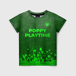 Футболка детская Poppy Playtime - green gradient посередине, цвет: 3D-принт