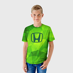 Футболка детская Honda green poly, цвет: 3D-принт — фото 2