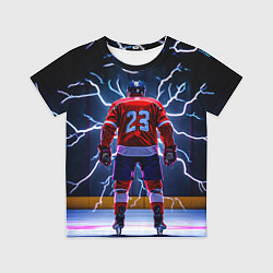 Футболка детская Хоккеист и молния, цвет: 3D-принт