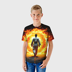 Футболка детская Айкидоист и огненный вихрь, цвет: 3D-принт — фото 2