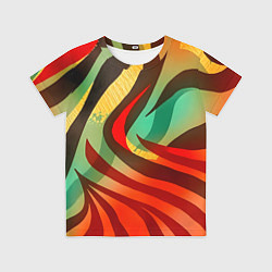 Футболка детская Жаркая полосатая абстракция, цвет: 3D-принт