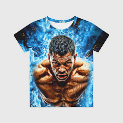 Футболка детская Артуро Гатти в синем пламени, цвет: 3D-принт