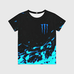 Футболка детская Monster energy голубые краски, цвет: 3D-принт